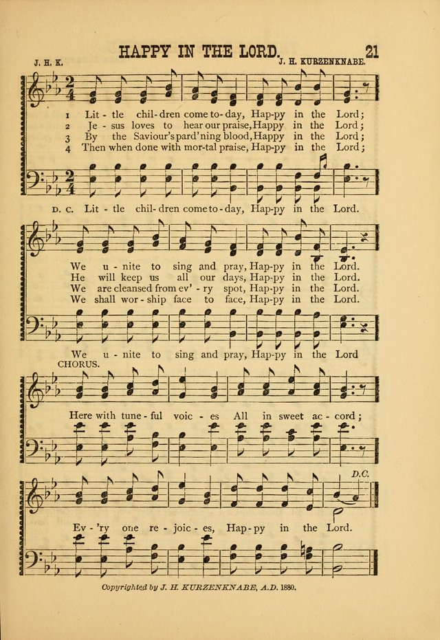 Silvery Echoes of Praise and Prayer: a collection of hymns and music, expecially adapted for children and youths in the primary and intermediate departments of the Sunday-school page 21