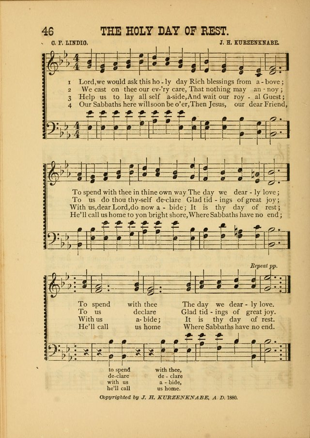 Silvery Echoes of Praise and Prayer: a collection of hymns and music, expecially adapted for children and youths in the primary and intermediate departments of the Sunday-school page 46