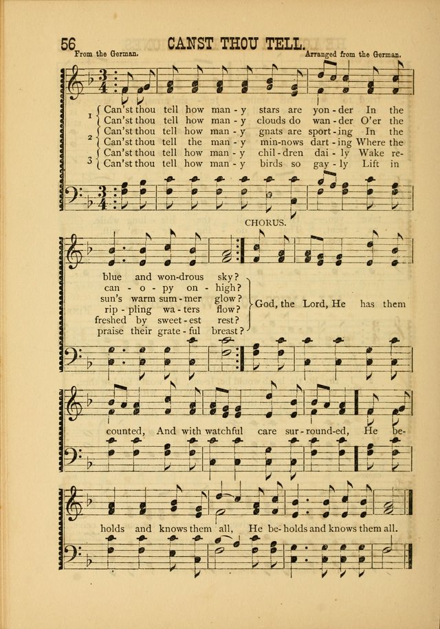 Silvery Echoes of Praise and Prayer: a collection of hymns and music, expecially adapted for children and youths in the primary and intermediate departments of the Sunday-school page 56