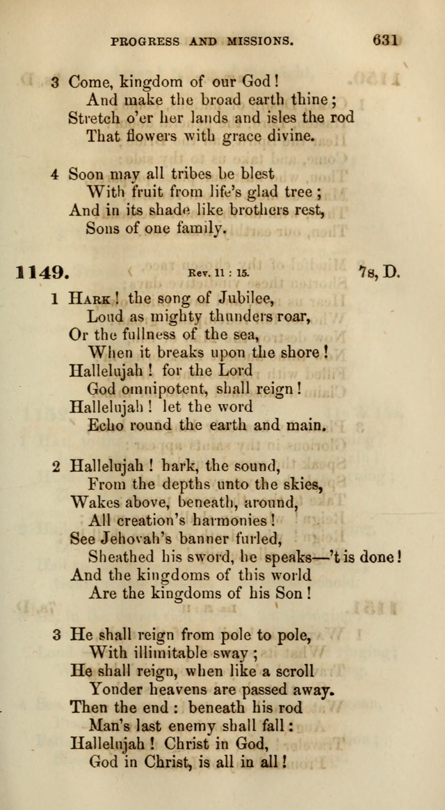 Songs for the Sanctuary; or, Psalms and Hymns for Christian Worship (Words only) page 631
