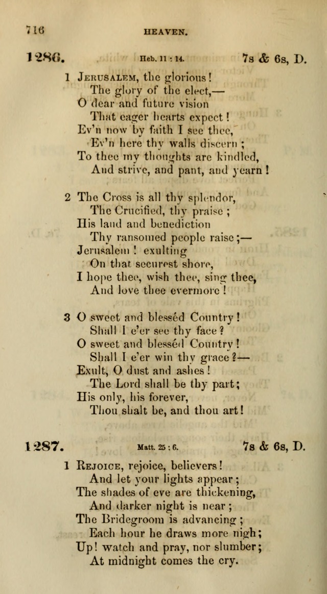 Songs for the Sanctuary; or, Psalms and Hymns for Christian Worship (Words only) page 716