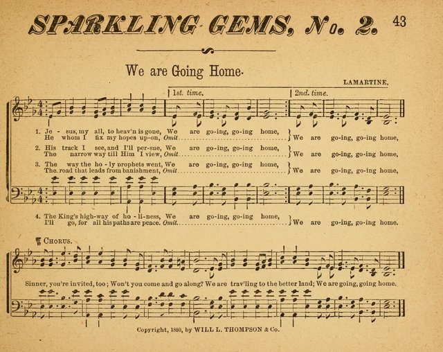Sparkling Gems Nos.1 & 2 Combined: a new and choice collection of music for Sabbath schools, temperance, and social meetings page 43
