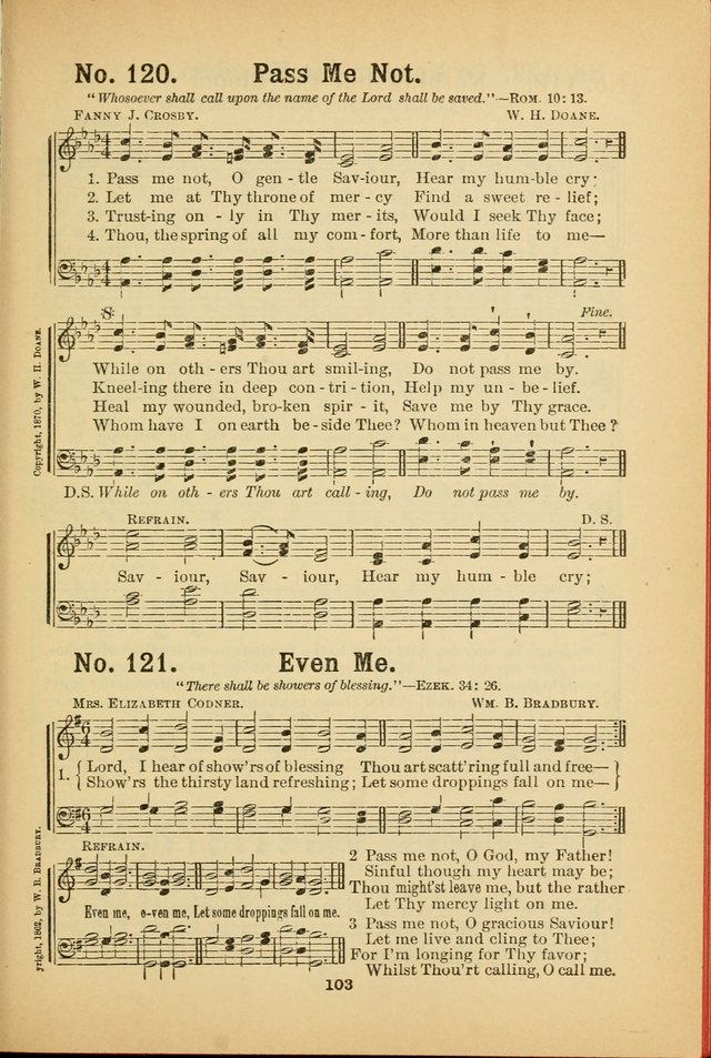 Select Gems: a choice collection of popular hymns and music for use in prayer meetings, the home and Sunday schools page 103