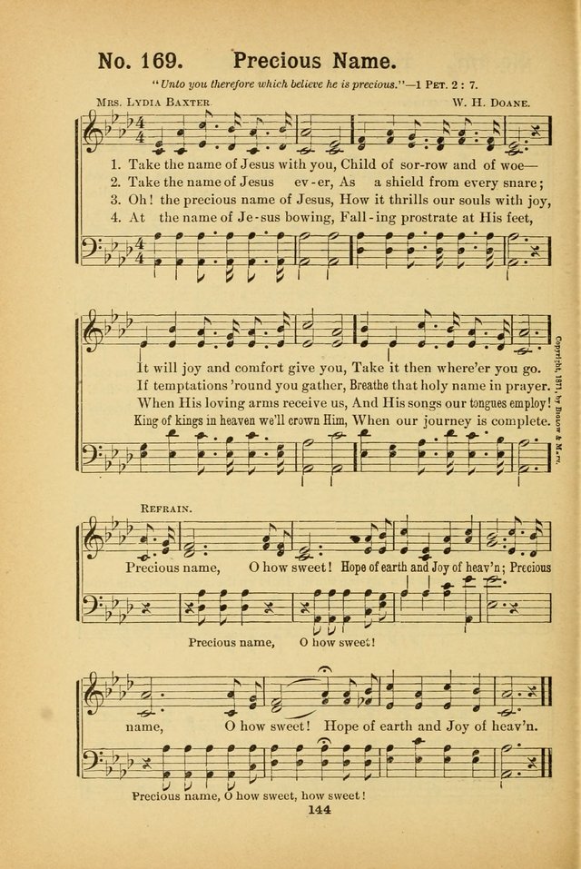 Select Gems: a choice collection of popular hymns and music for use in prayer meetings, the home and Sunday schools page 144