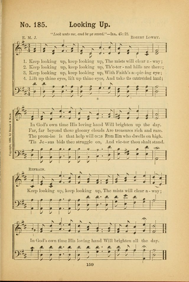 Select Gems: a choice collection of popular hymns and music for use in prayer meetings, the home and Sunday schools page 159
