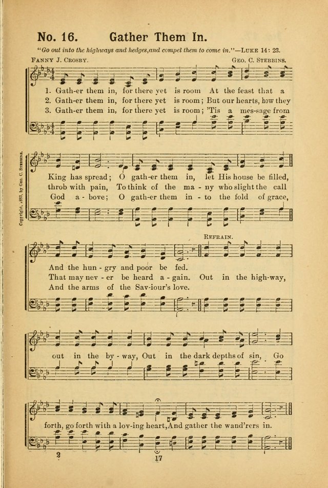 Select Gems: a choice collection of popular hymns and music for use in prayer meetings, the home and Sunday schools page 17