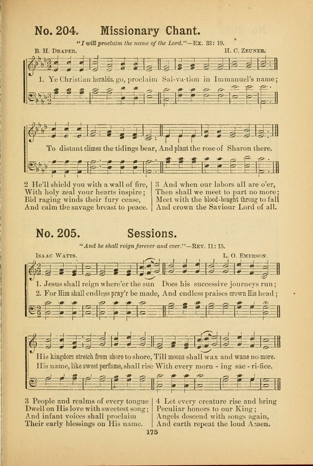 Select Gems: a choice collection of popular hymns and music for use in prayer meetings, the home and Sunday schools page 175