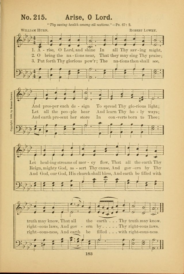 Select Gems: a choice collection of popular hymns and music for use in prayer meetings, the home and Sunday schools page 183