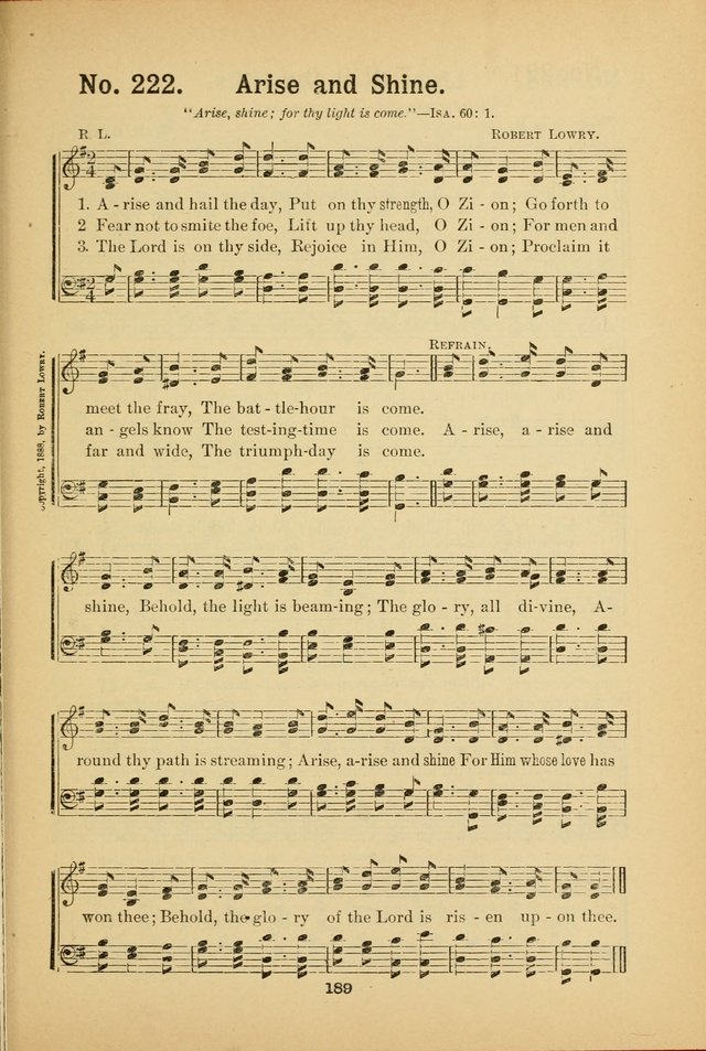 Select Gems: a choice collection of popular hymns and music for use in prayer meetings, the home and Sunday schools page 189