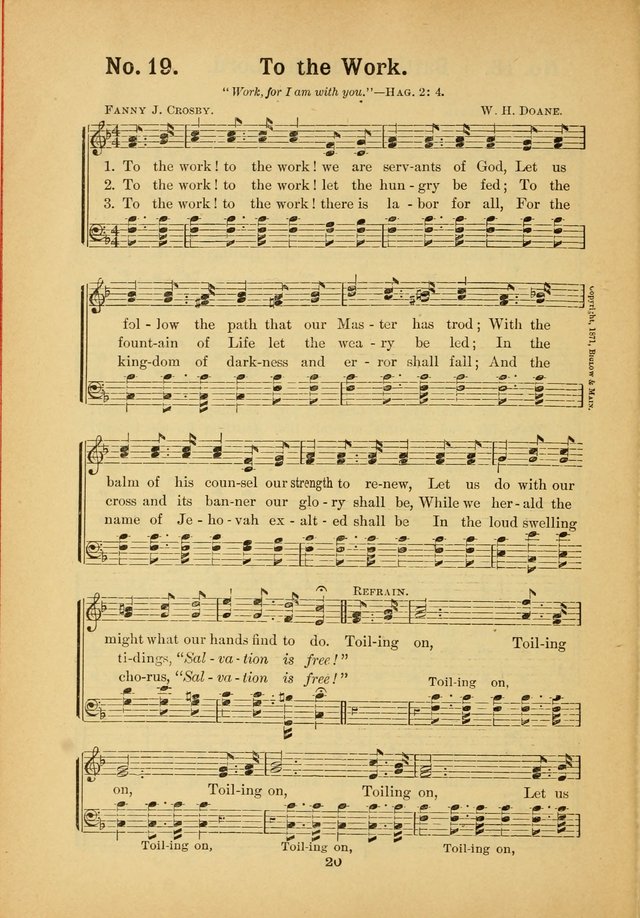 Select Gems: a choice collection of popular hymns and music for use in prayer meetings, the home and Sunday schools page 20