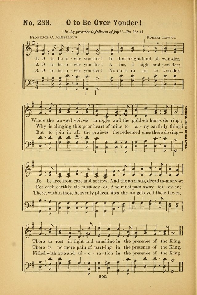 Select Gems: a choice collection of popular hymns and music for use in prayer meetings, the home and Sunday schools page 202