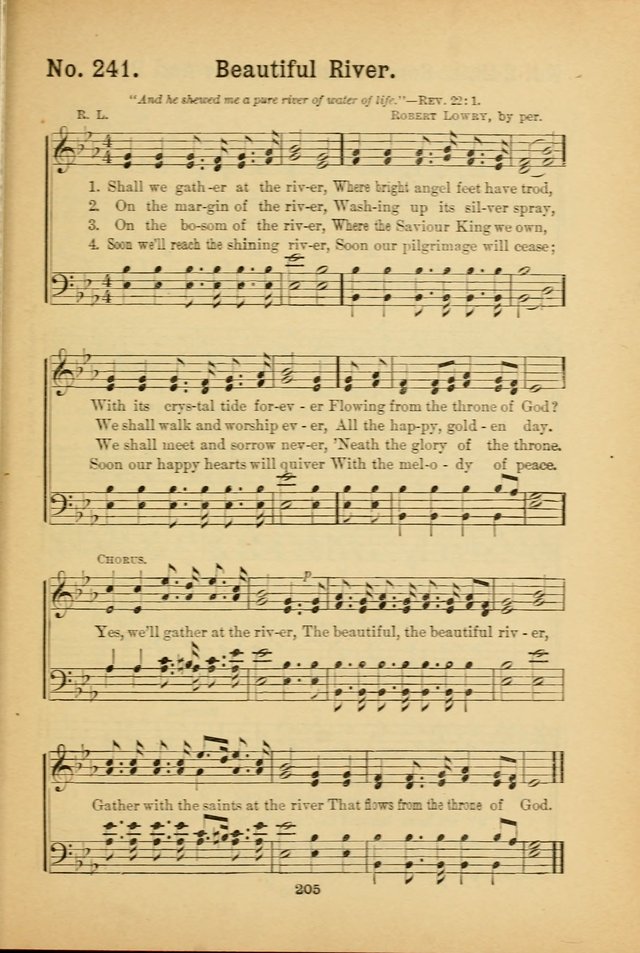 Select Gems: a choice collection of popular hymns and music for use in prayer meetings, the home and Sunday schools page 205