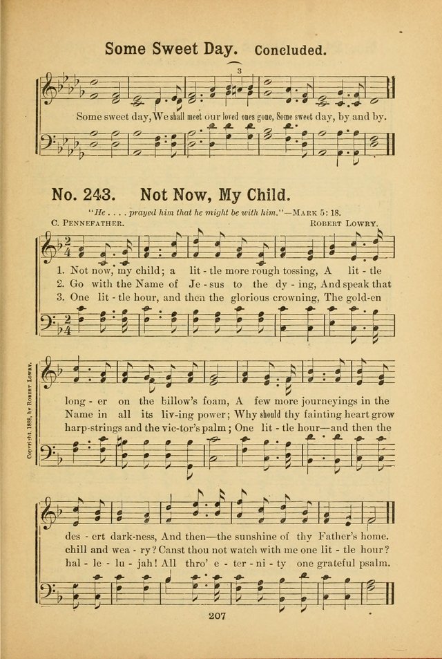 Select Gems: a choice collection of popular hymns and music for use in prayer meetings, the home and Sunday schools page 207