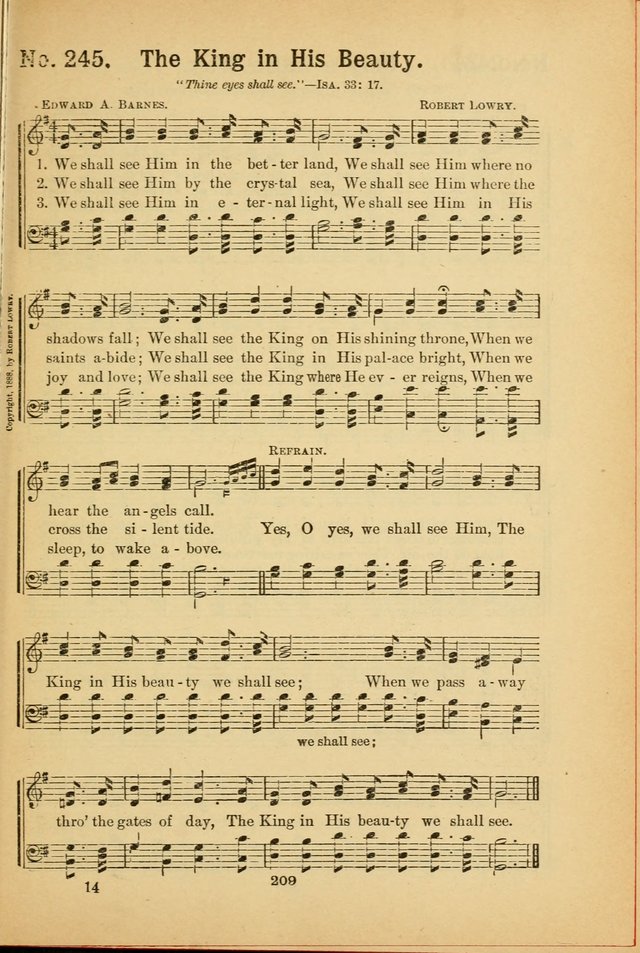 Select Gems: a choice collection of popular hymns and music for use in prayer meetings, the home and Sunday schools page 209