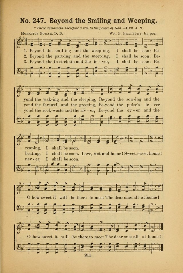 Select Gems: a choice collection of popular hymns and music for use in prayer meetings, the home and Sunday schools page 211