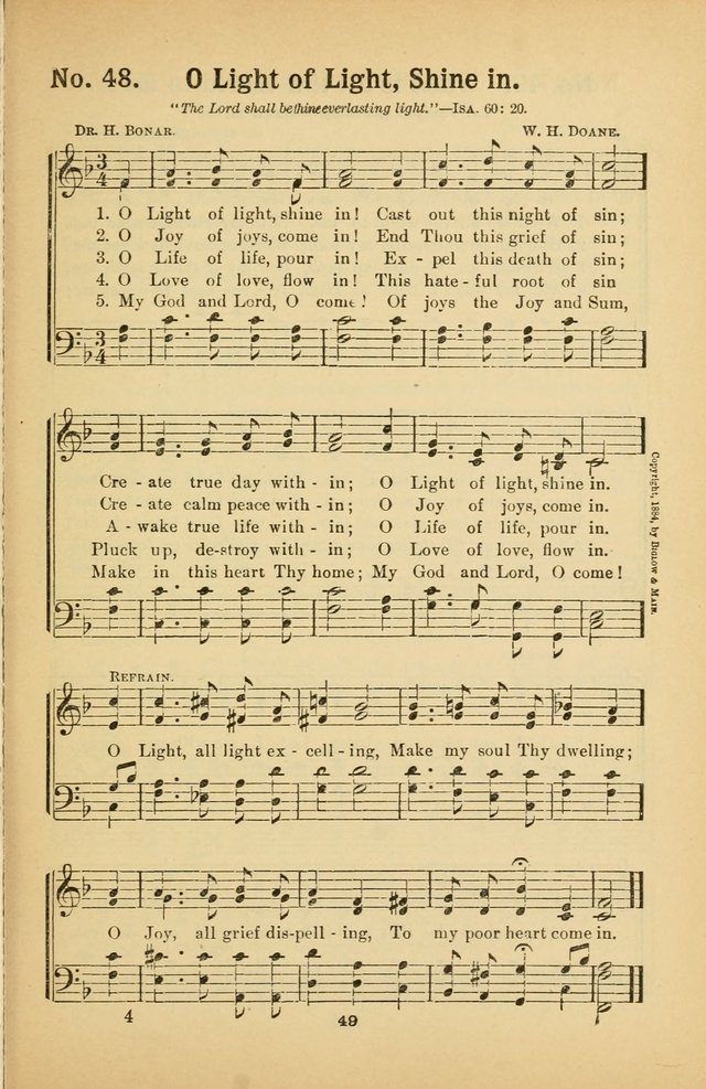 Select Gems: a choice collection of popular hymns and music for use in prayer meetings, the home and Sunday schools page 49