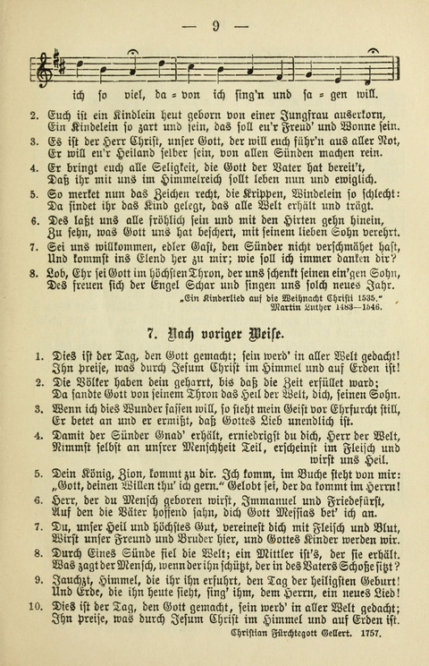 Schulgesangbuch für höhere Lehranstalten (Ausgabe für Rheinland und Westfalen) page 9