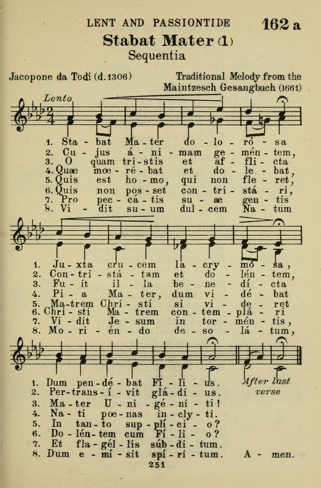 The St. Gregory Hymnal and Catholic Choir Book. Singers' ed., Melody ed.  162a. Stabat Mater dolorosa | Hymnary.org