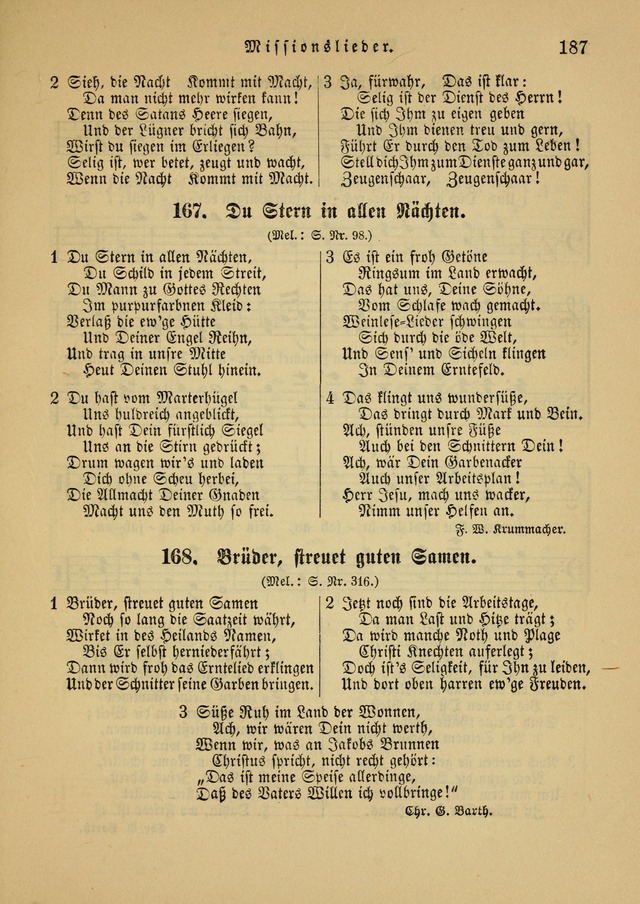 Sonntagsschul-Gesangbuch der Reformirten Kirche in den Vereinigten Staaten page 187
