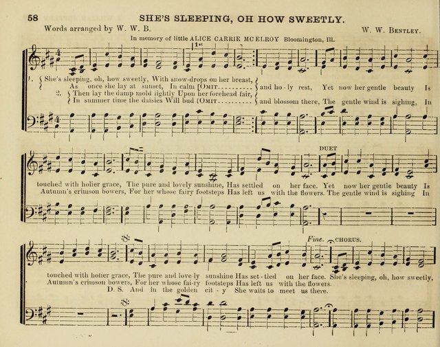 Song Garland; or, Singing for Jesus: a new collection of Music and Hymns prepared expressly for Sabbath Schools page 58