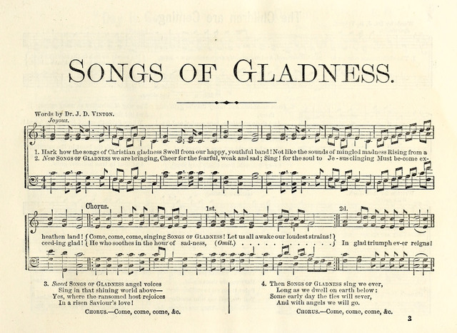 Songs of Gladness for the Sabbath School page 1