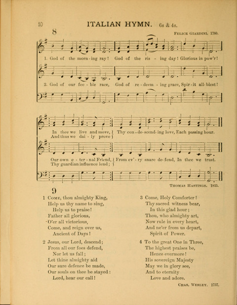 The School Hymnary: a collection of hymns and tunes and patriotic songs for use in public and private schools page 10