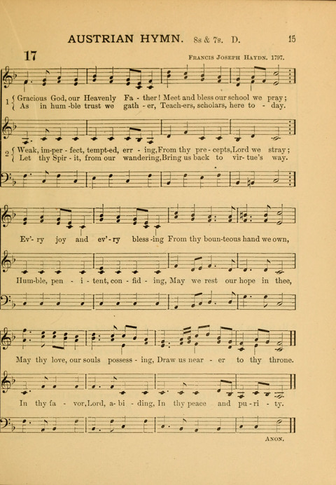 The School Hymnary: a collection of hymns and tunes and patriotic songs for use in public and private schools page 15