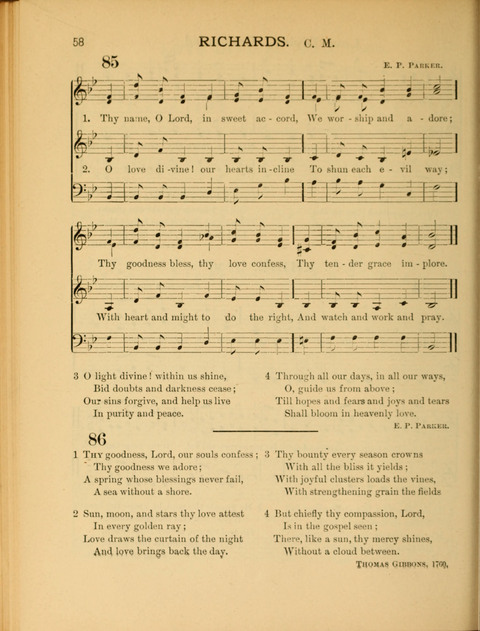 The School Hymnary: a collection of hymns and tunes and patriotic songs for use in public and private schools page 58