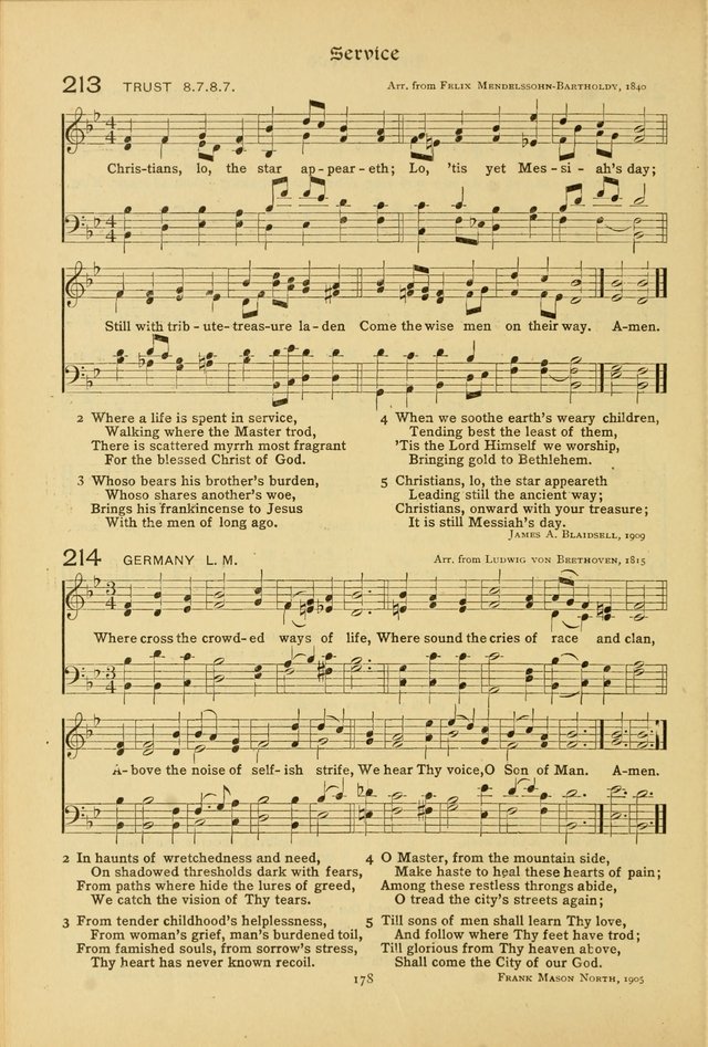 The School Hymnal: a book of worship for young people page 178