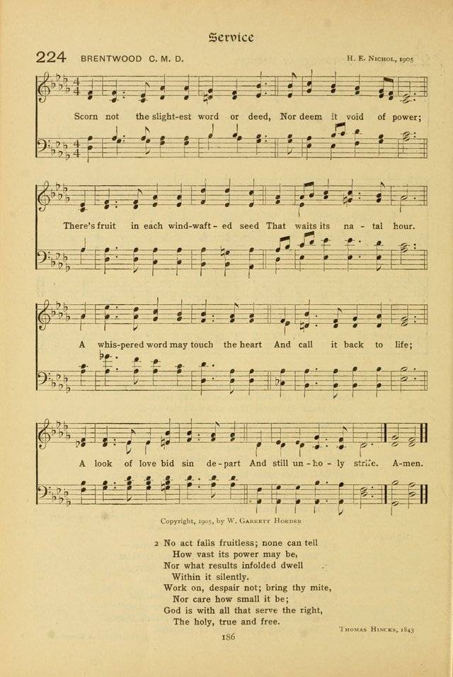 The School Hymnal: a book of worship for young people page 186