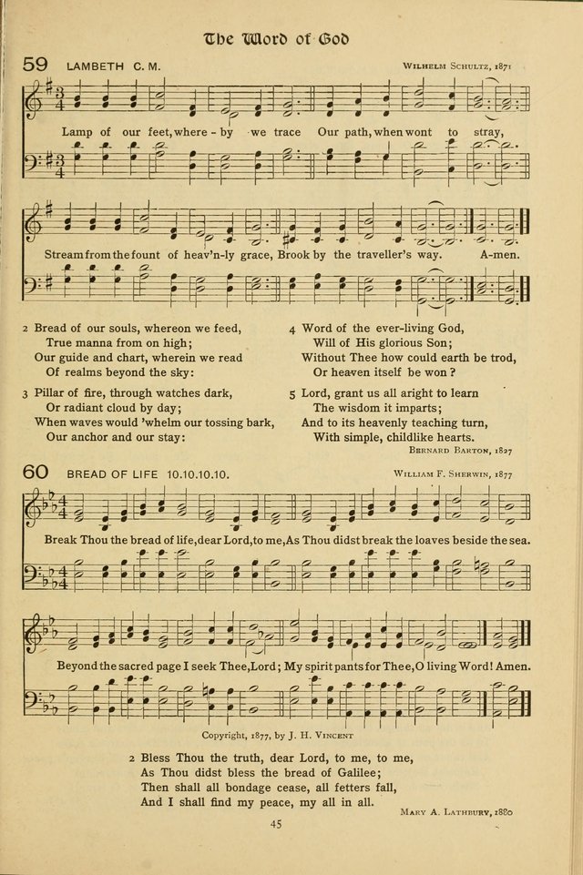 The School Hymnal: a book of worship for young people page 45
