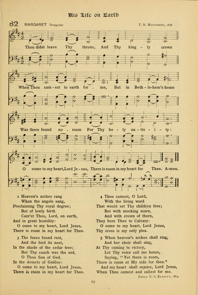 The School Hymnal: a book of worship for young people page 67