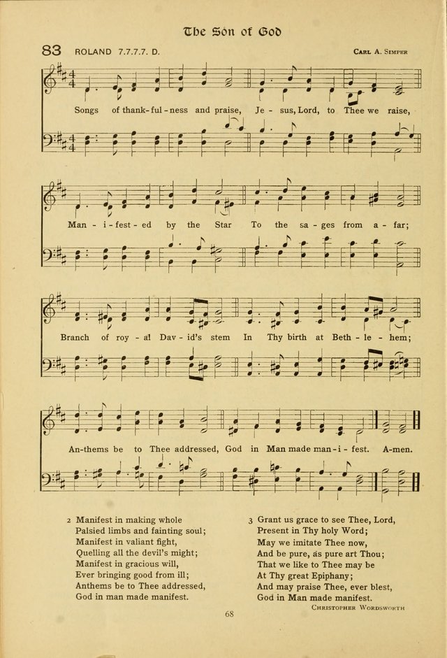The School Hymnal: a book of worship for young people page 68
