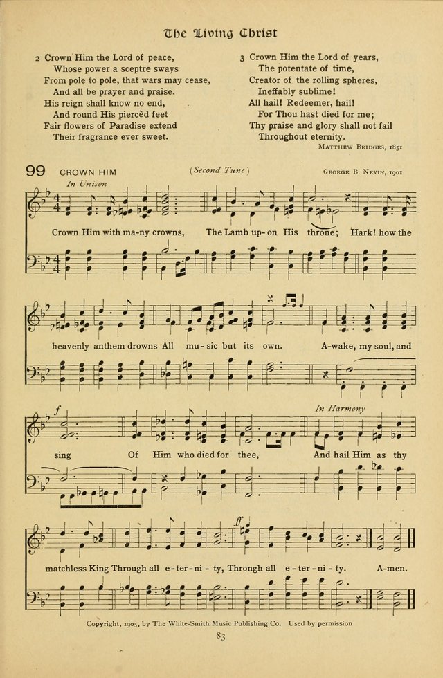 The School Hymnal: a book of worship for young people page 83