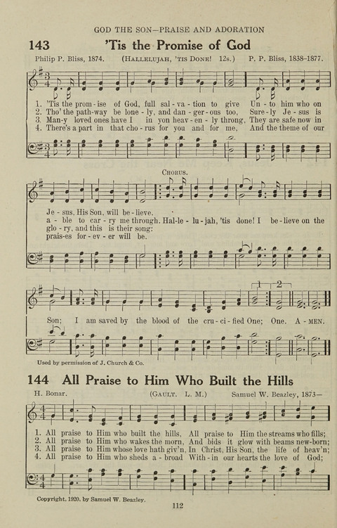 Service Hymnal: with responsive readings, appropriate for all Protestant religious activities page 104