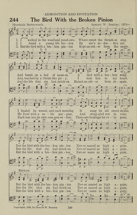 Service Hymnal: with responsive readings, appropriate for all Protestant religious activities page 182
