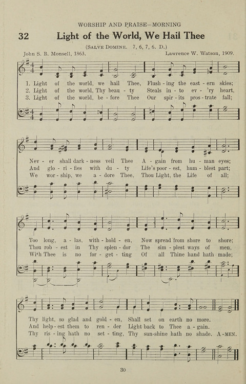 Service Hymnal: with responsive readings, appropriate for all Protestant religious activities page 22