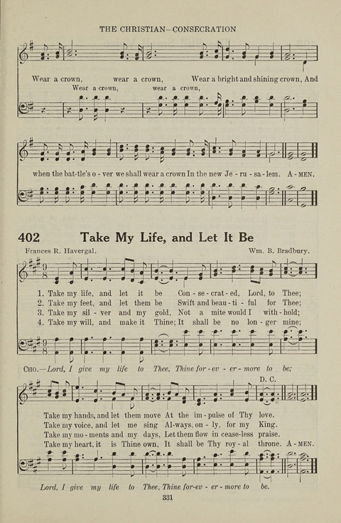 Service Hymnal: with responsive readings, appropriate for all Protestant religious activities page 323