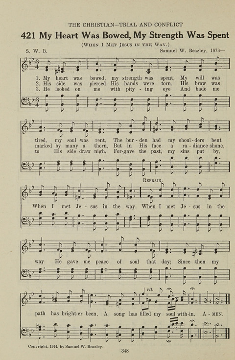 Service Hymnal: with responsive readings, appropriate for all Protestant religious activities page 340