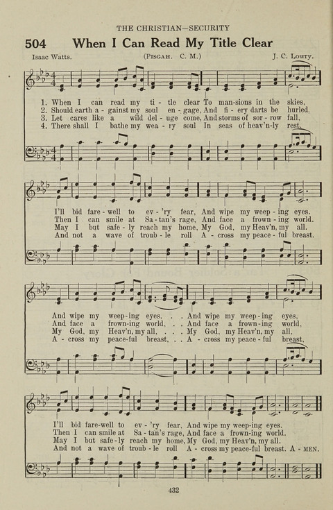 Service Hymnal: with responsive readings, appropriate for all Protestant religious activities page 424