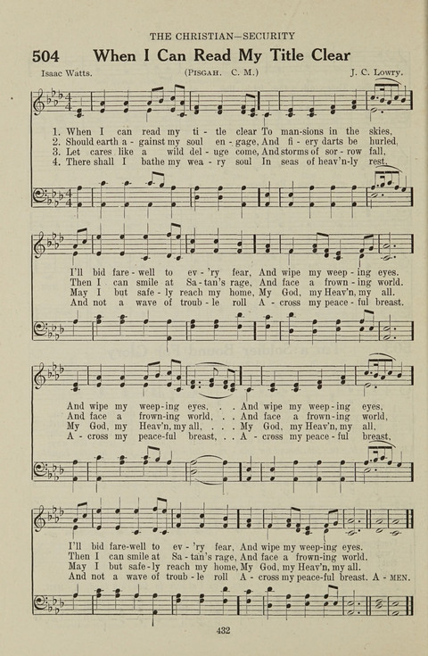 Service Hymnal: with responsive readings, appropriate for all Protestant religious activities page 424