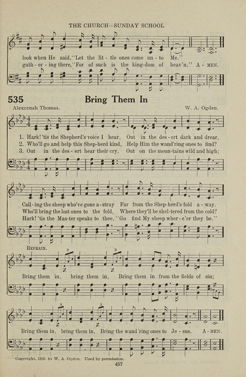 Service Hymnal: with responsive readings, appropriate for all Protestant religious activities page 449