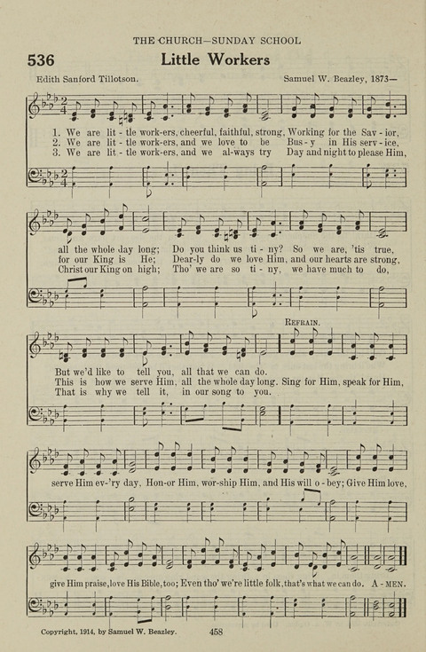 Service Hymnal: with responsive readings, appropriate for all Protestant religious activities page 450