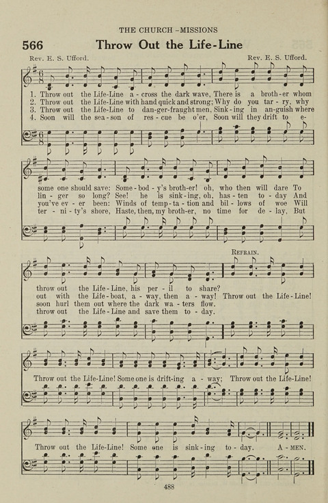 Service Hymnal: with responsive readings, appropriate for all Protestant religious activities page 480