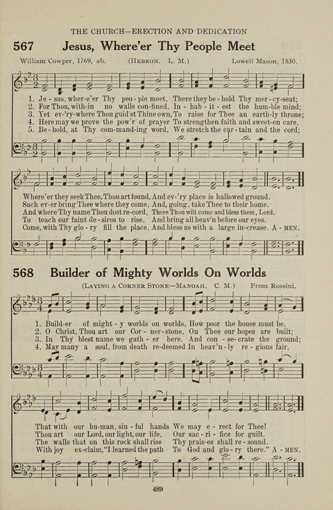 Service Hymnal: with responsive readings, appropriate for all Protestant religious activities page 481