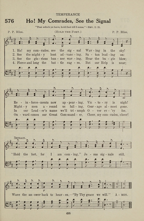 Service Hymnal: with responsive readings, appropriate for all Protestant religious activities page 487