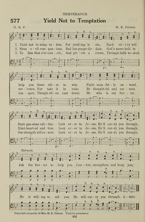 Service Hymnal: with responsive readings, appropriate for all Protestant religious activities page 488