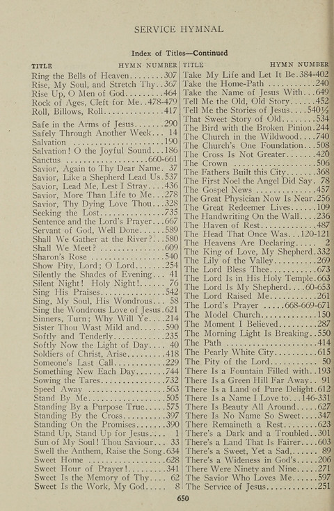 Service Hymnal: with responsive readings, appropriate for all Protestant religious activities page 642