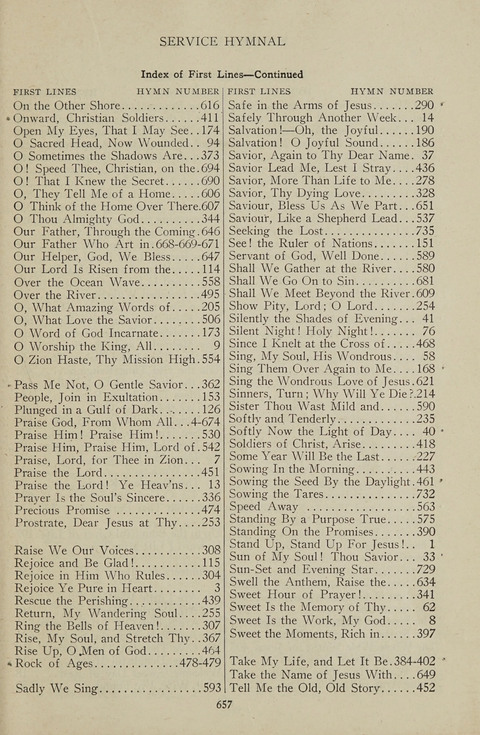 Service Hymnal: with responsive readings, appropriate for all Protestant religious activities page 649