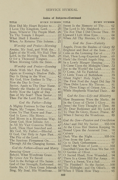 Service Hymnal: with responsive readings, appropriate for all Protestant religious activities page 652